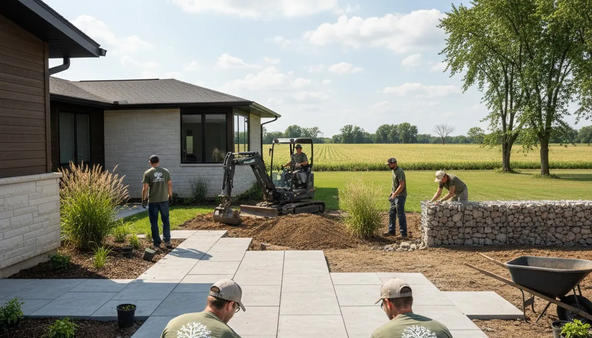 Landscaping service in Evansville, IN for lawn care, hardscaping, and outdoor property maintenance